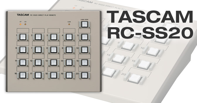 RC-SS20 - Remote control for the SS-CDR200/SS-R200/HD-R1/HS-8 solid-state recorders