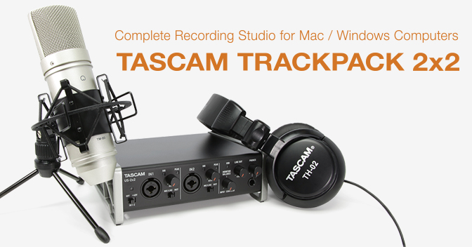 TASCAM TRACKPACK 2x2  - Complete Recording Studio for Mac / Windows Computers