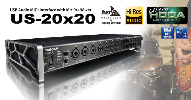 US-20x20 - USB3.0 Audio MIDI Interface with Mic Pre/Mixer