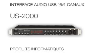 US-2000: 16-IN / 4-OUT USB 2.0 Audio Interface, Interface Audio USB 16/4 canaux  