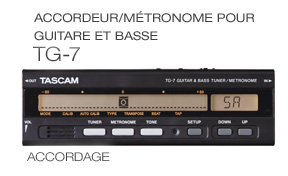 TG-7 Guitar/Bass Tuner/Metronome, Accordeur/Métronome pour Guitare et Basse