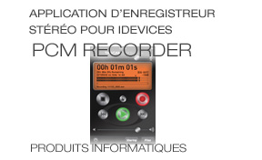 PCM Recorder free iOS recording application, Application d’enregistreur stéréo pour iDevices