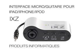 iXZ Mic and Guitar Interface for iOS devices, Interface Micro/Guitare pour iPad/iPhone/iPod