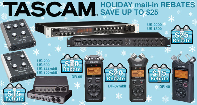 TASCAM Holiday Rebate